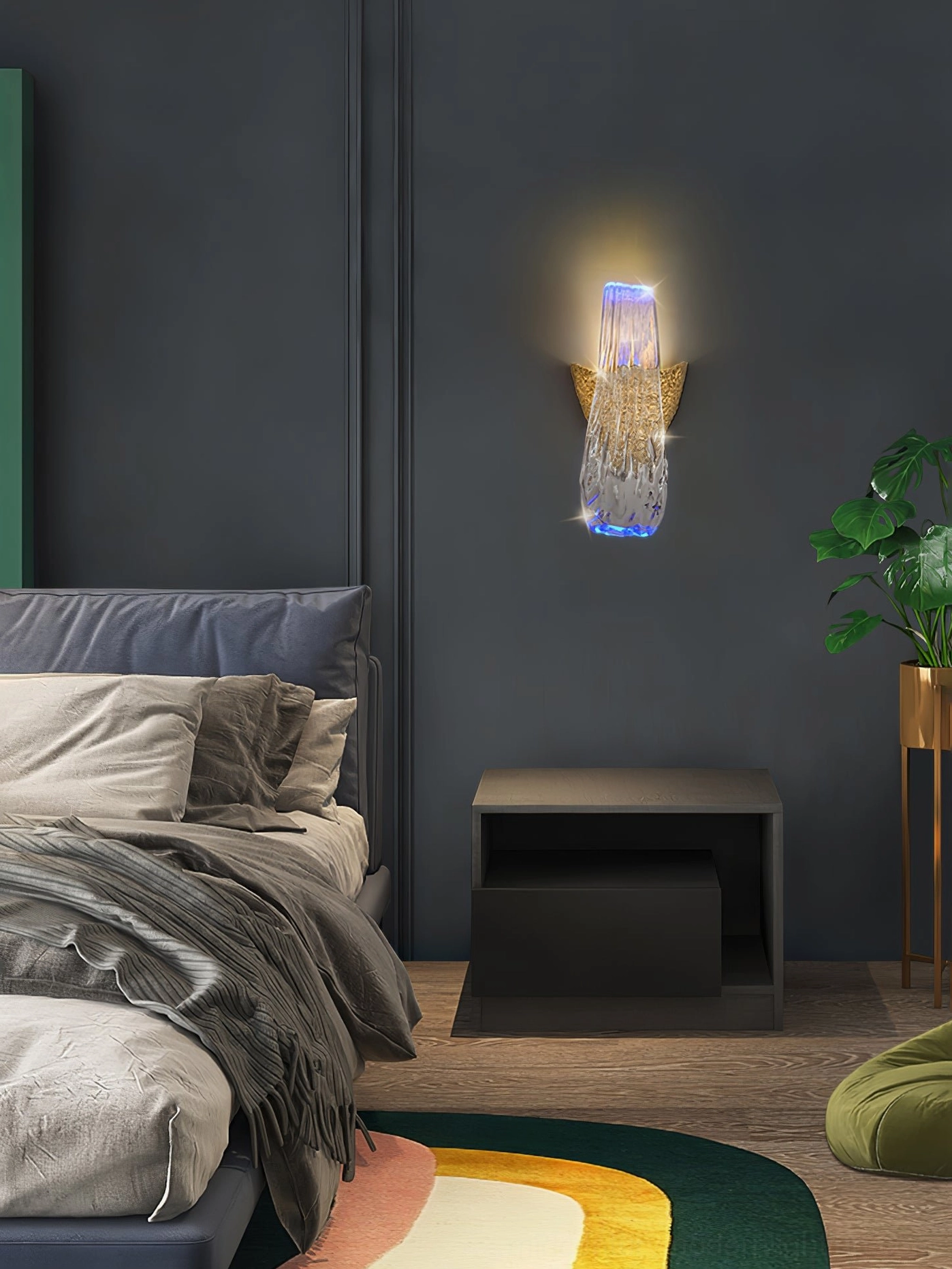 Icarus wall sconce installation view in contemporary home interior with minimalist design