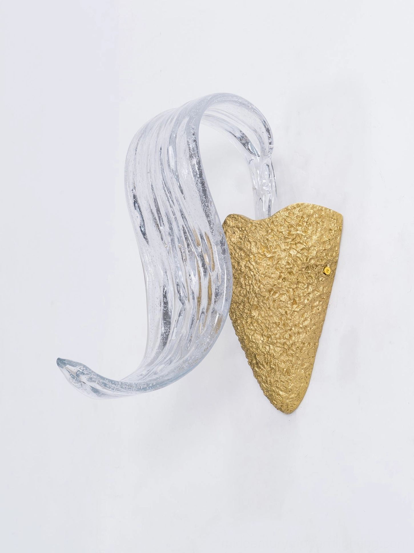 Icarus wall lamp showcasing flowing glass form with sculptural artistic quality