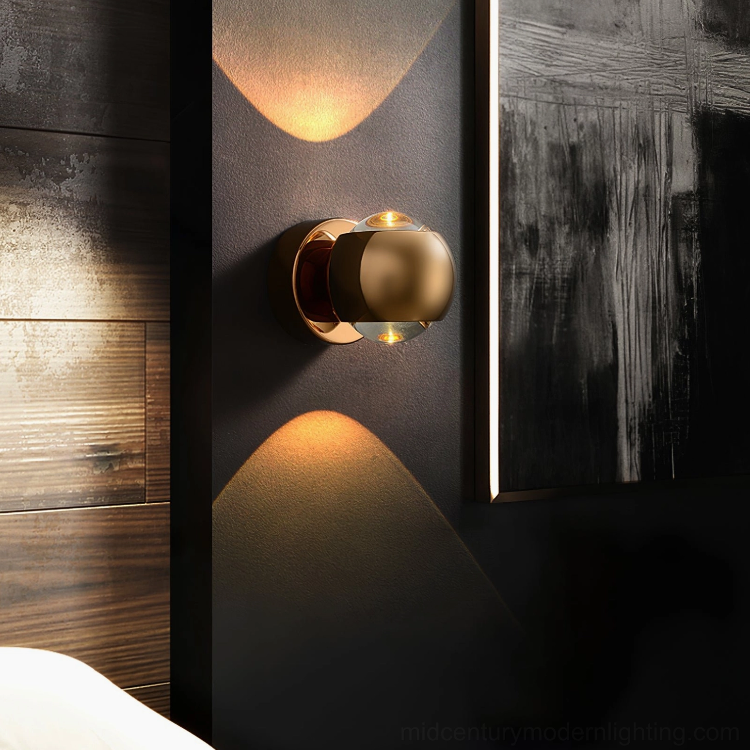 Io Verticale bronze tone wall sconce modern interior directional uplight downlight