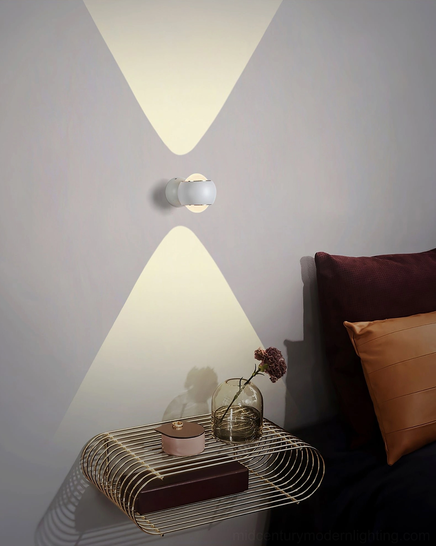 Io Verticale rose gold finish modern wall sconce contemporary luxury design