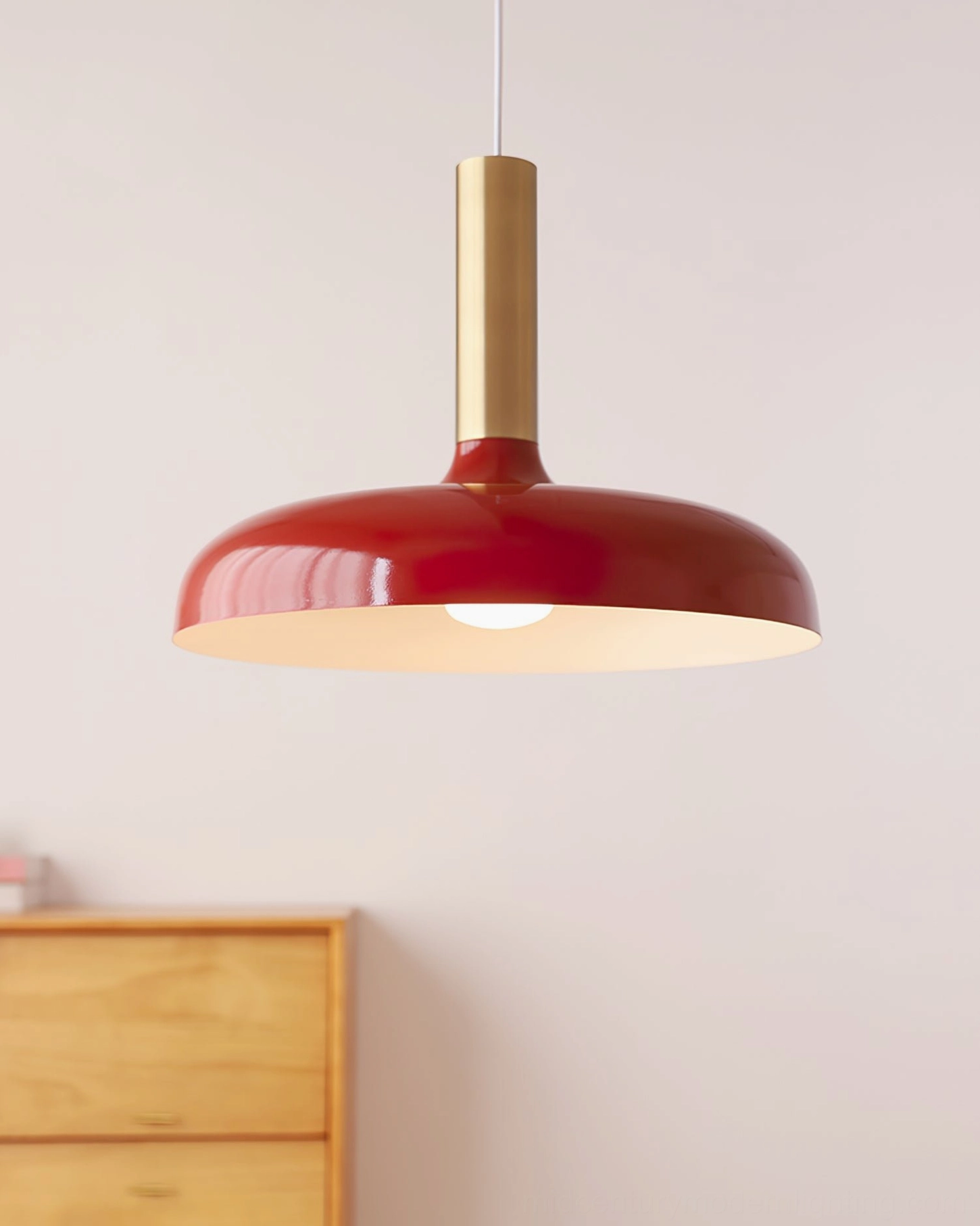 Julia modern pendant lamp ceiling installation detail with suspension wire and canopy hardware