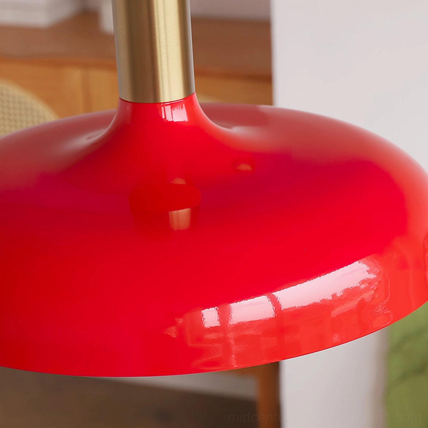 Julia pendant lamp complete fixture assembly showing disc shade, metal stem, and suspension system