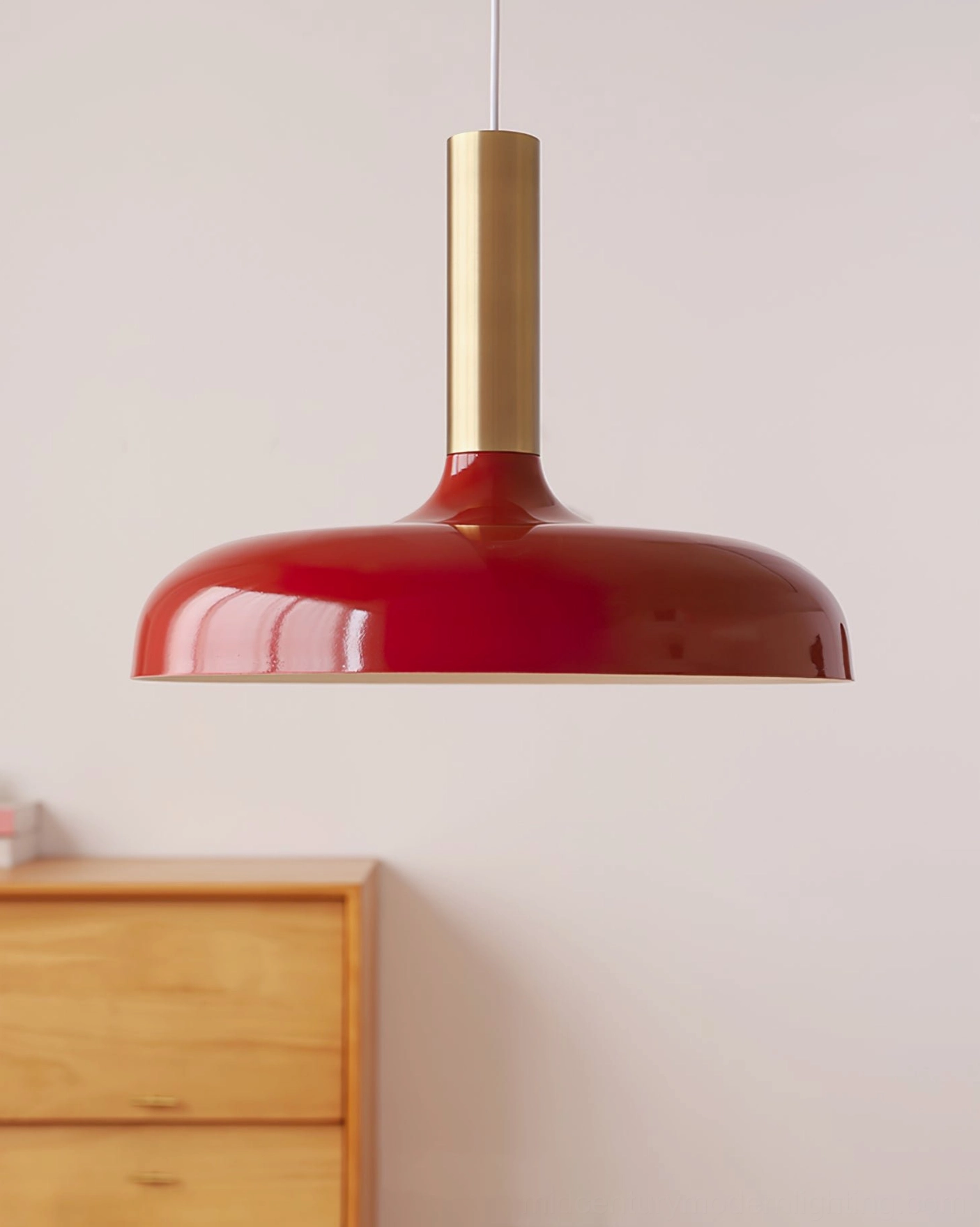 Julia pendant lamp geometric disc design with contemporary metal rod suspension for modern interiors