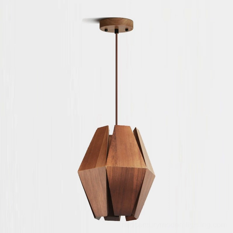 Kaden Model B larger wood pendant light walnut finish isolated product view