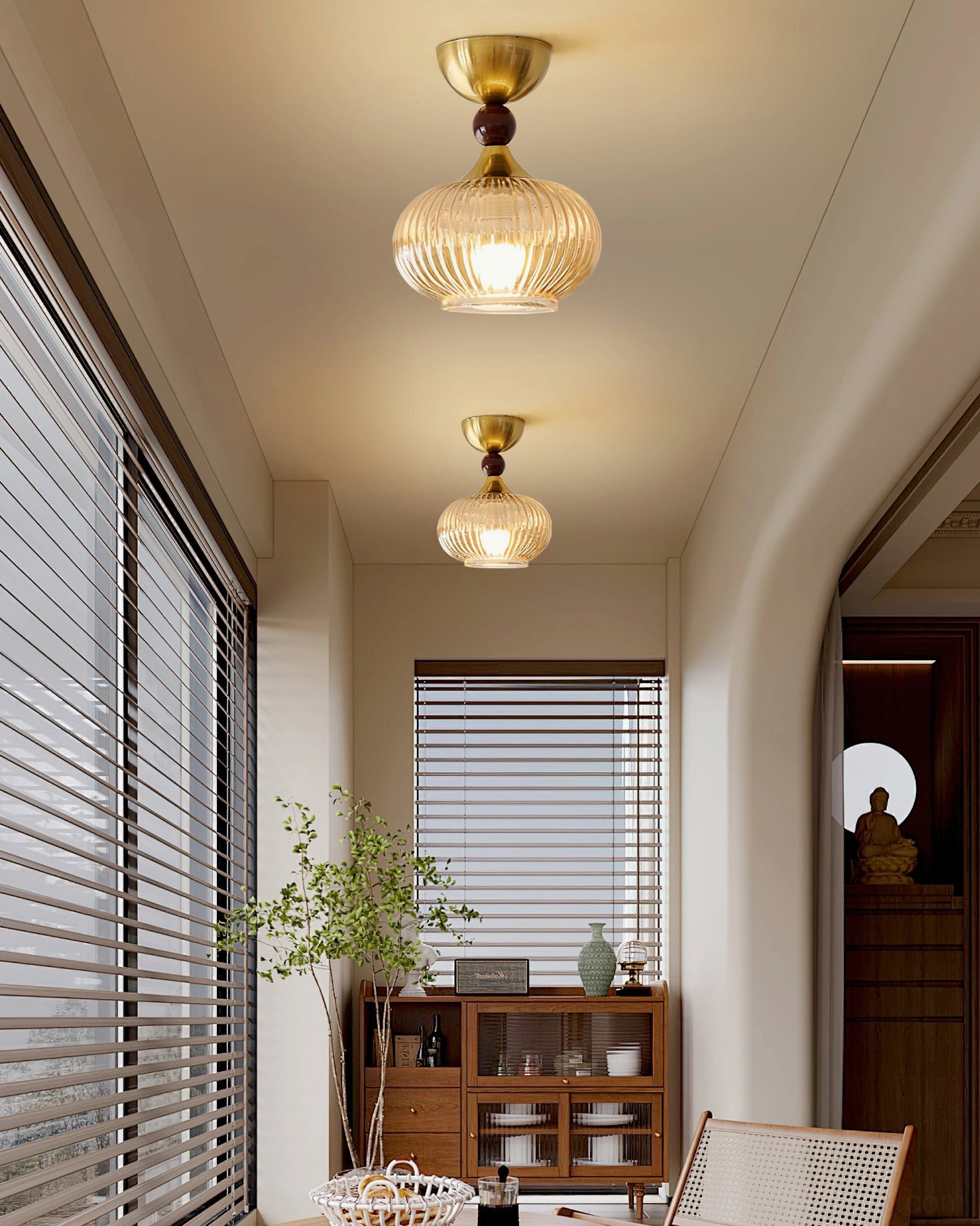 Kaydan ceiling lamp mixed finish styles hallway installation warm vintage home decor