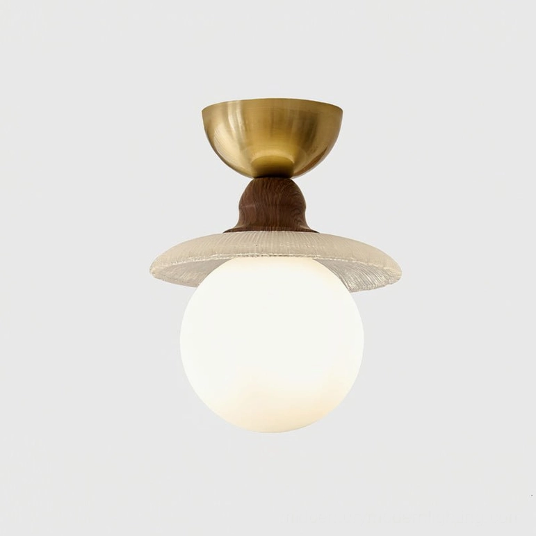 Kaydan white and gold flush mount ceiling lamp product photography mid-century modern fixture