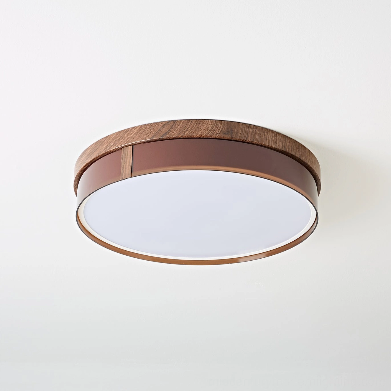 Kelsey mid-century modern flush mount ceiling light, architectural detail showing minimalist geometric form and integrated design