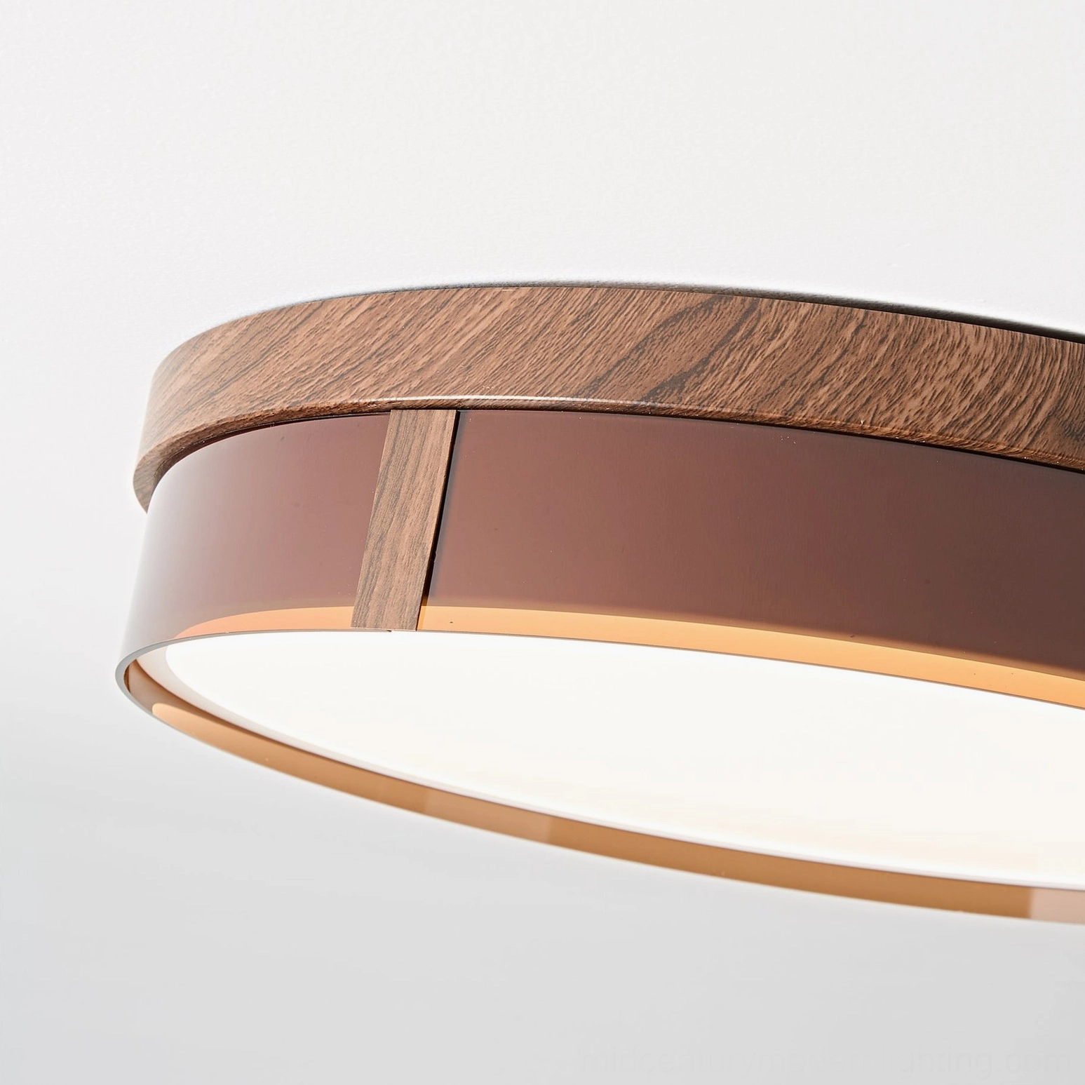 Kelsey modern ceiling light in contemporary minimalist room setting, neutral palette walnut trim coordination