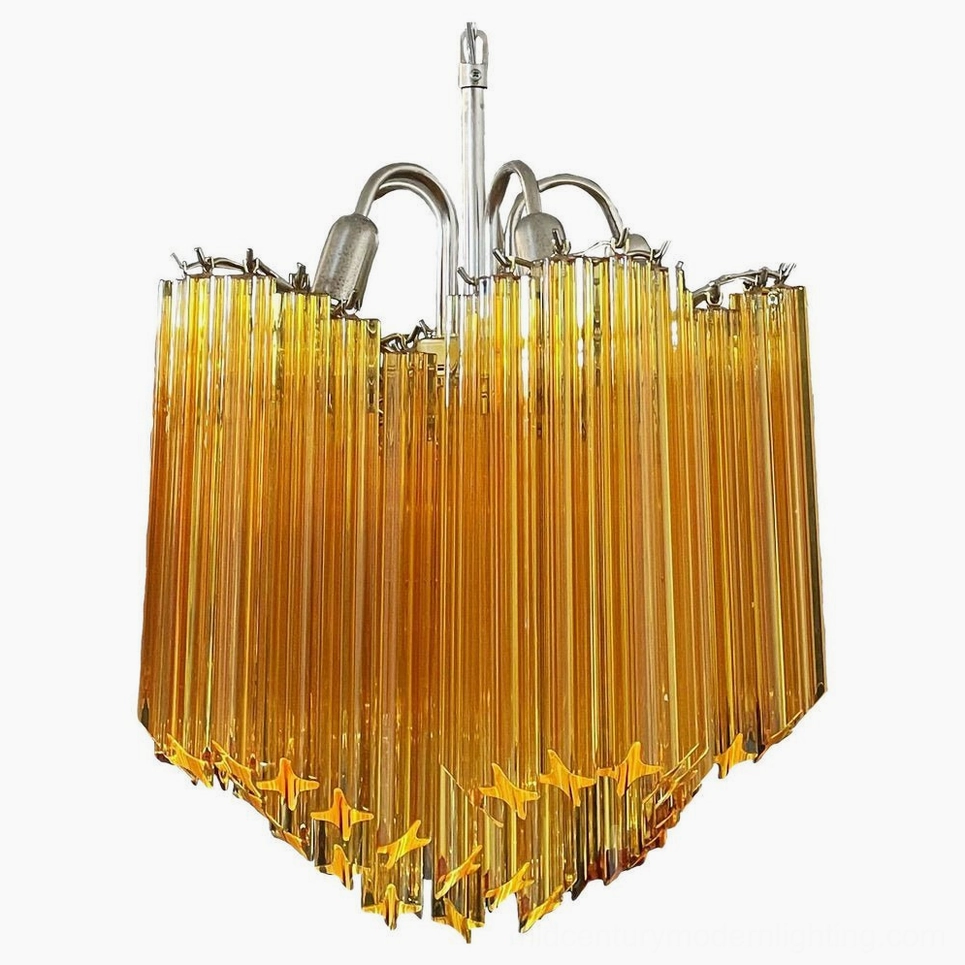 Kite amber and gold chandelier color variant mid-century modern lighting