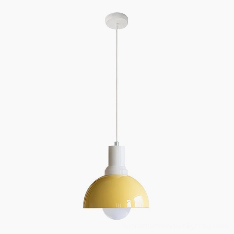 Kleine yellow and white pendant light – playful macaroon-inspired dome design perfect for Scandinavian and minimalist interiors