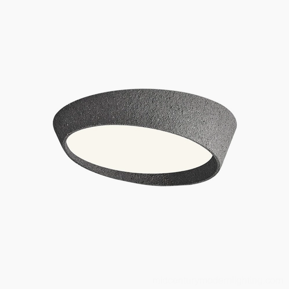 Dark gray Kuzco textured ceiling lamp studio product photography