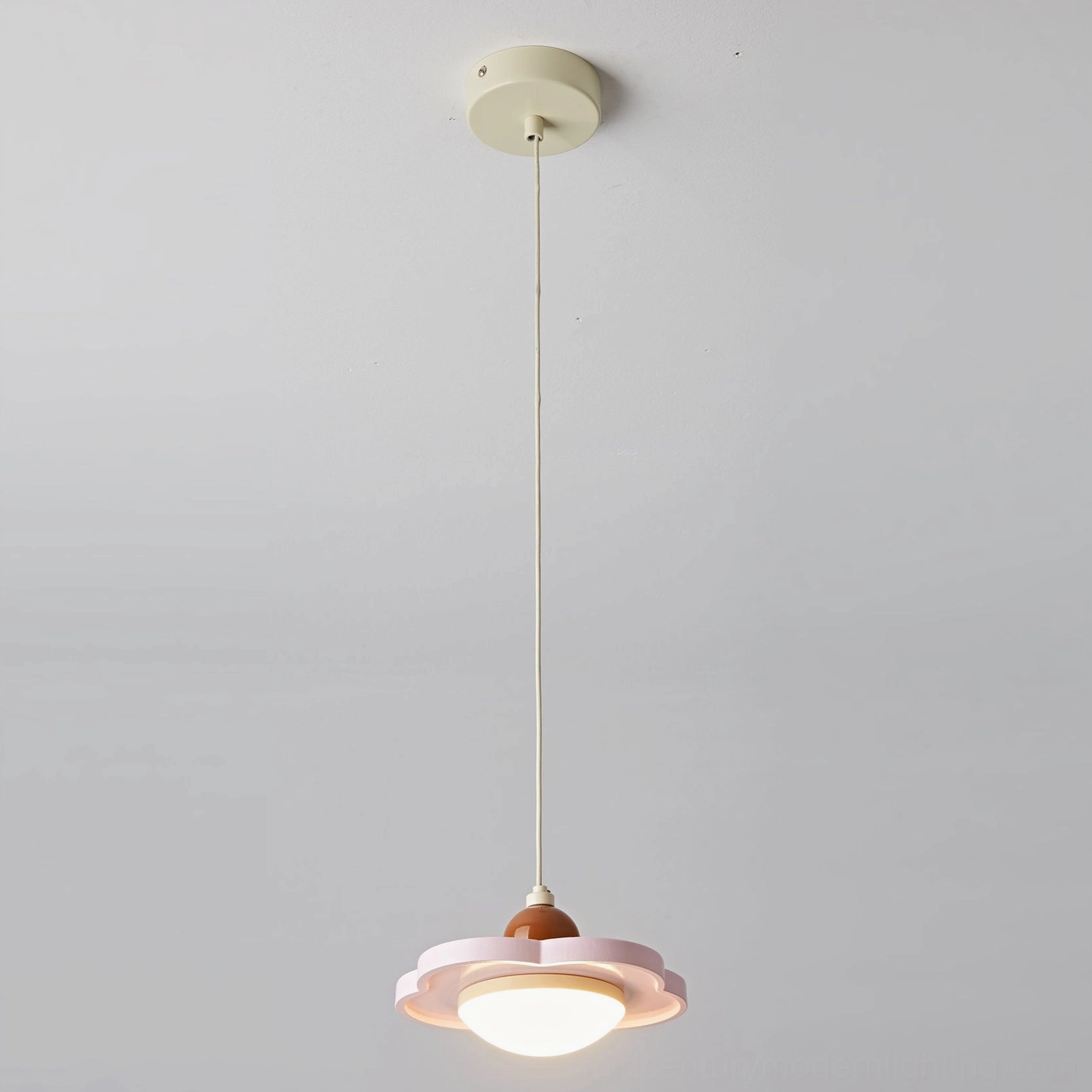 Laguna modern pendant light color and finish options comparison, pink and cream variants