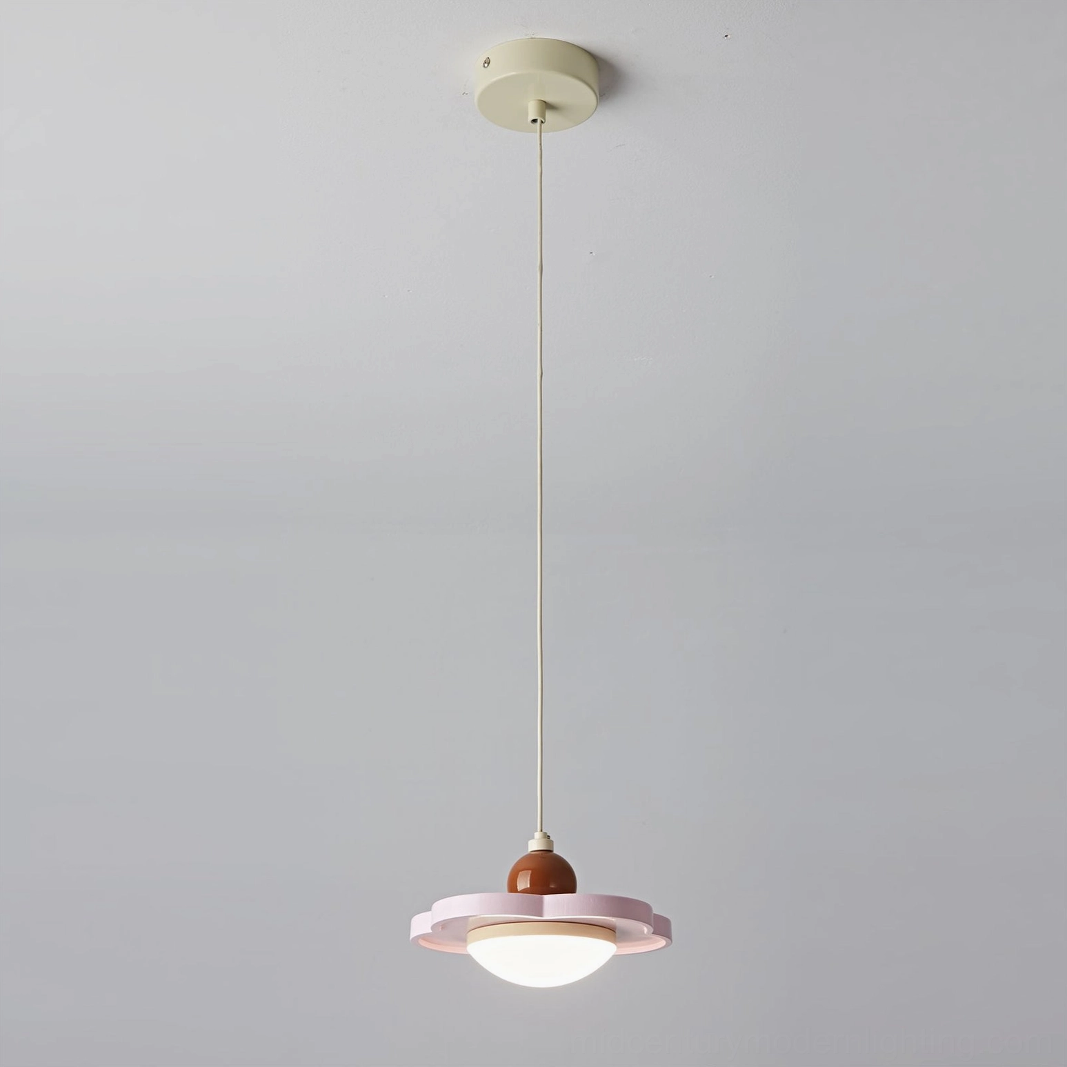 Laguna pendant light installation and wire suspension detail