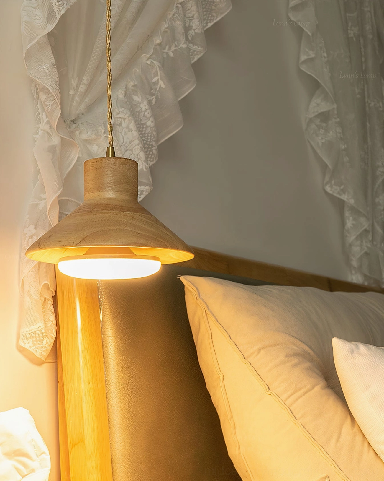 Lander mid-century modern wood pendant light - full product showcase and design features