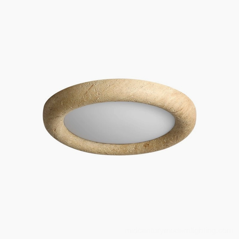 60cm diameter stone ceiling light flush mount large room lighting solution warm white