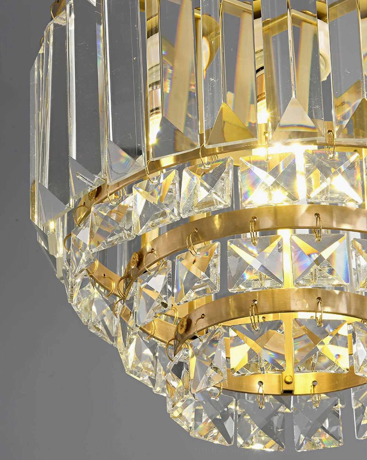 Laura tiered crystal brass pendant light modern minimalist interior pendant fixture