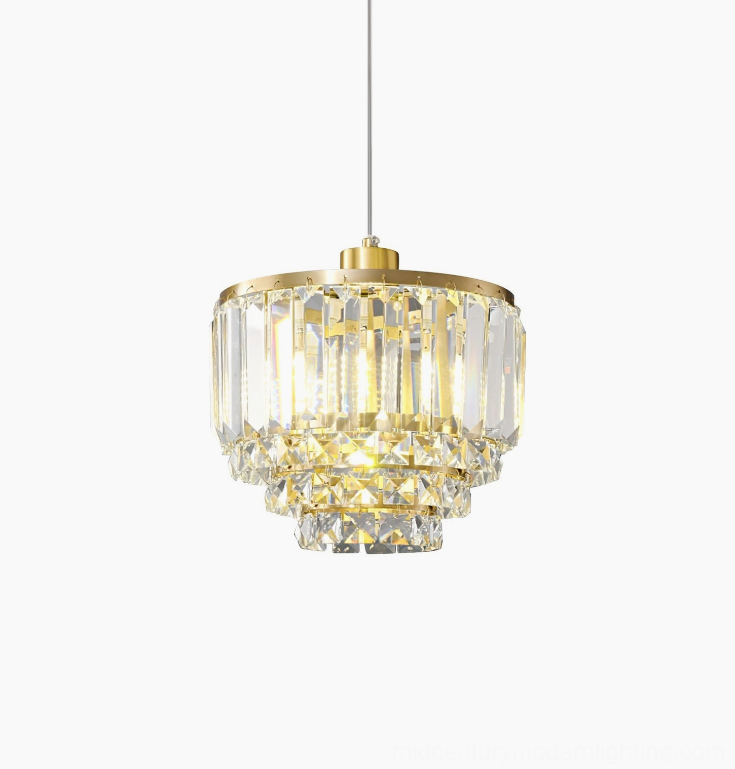 Laura brass crystal tiered pendant light elegant modern fixture premium materials