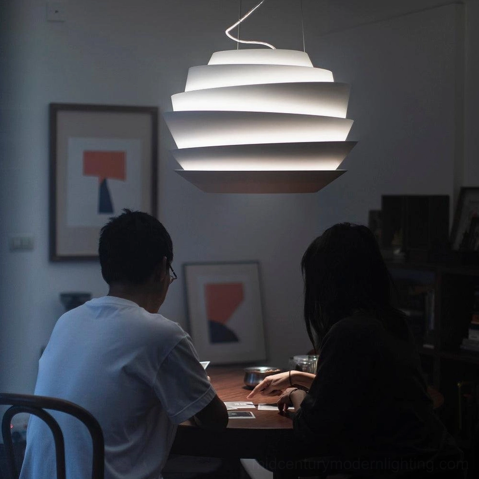Le Soleil pendant lamp contemporary living room soft warm light mid-century modern decor