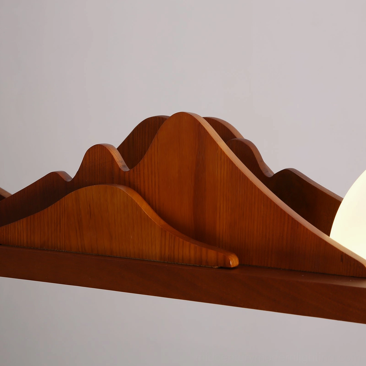 Leah Mountains linear pendant light – overhead view showing mountain ridge profile and rectangular ceiling canopy