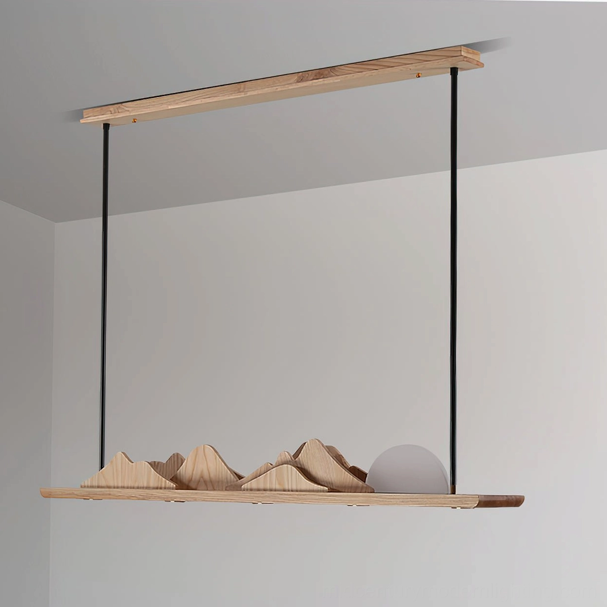 Leah Mountains 47-inch mountain ridge chandelier – full side profile showing suspension rods and sculptural ridge design
