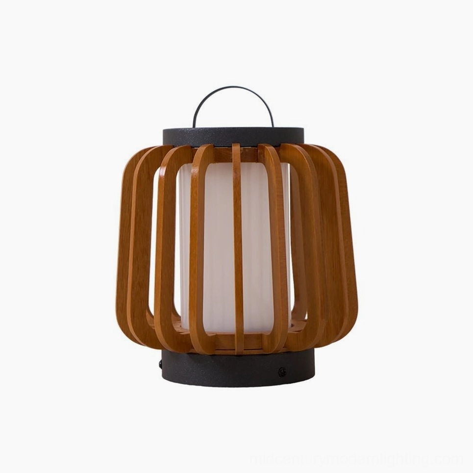 Legno outdoor table lamp teak wood finish Model A compact size option