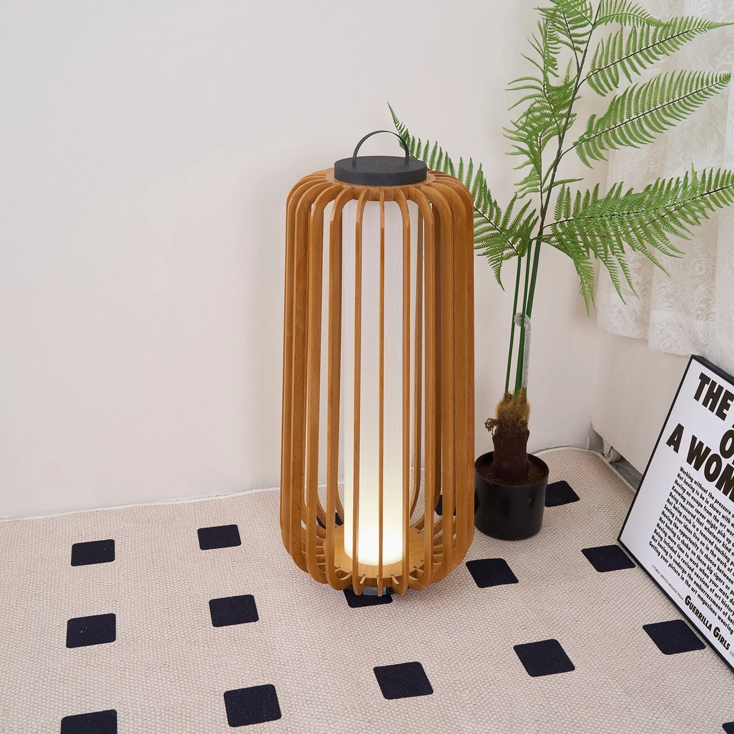 Legno outdoor table lamp black stainless steel finish contemporary design