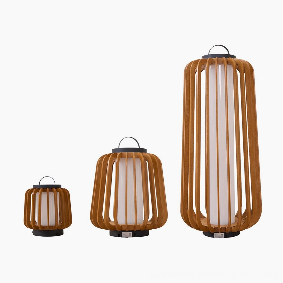 Legno outdoor lantern table lamp multiple units grouped display arrangement