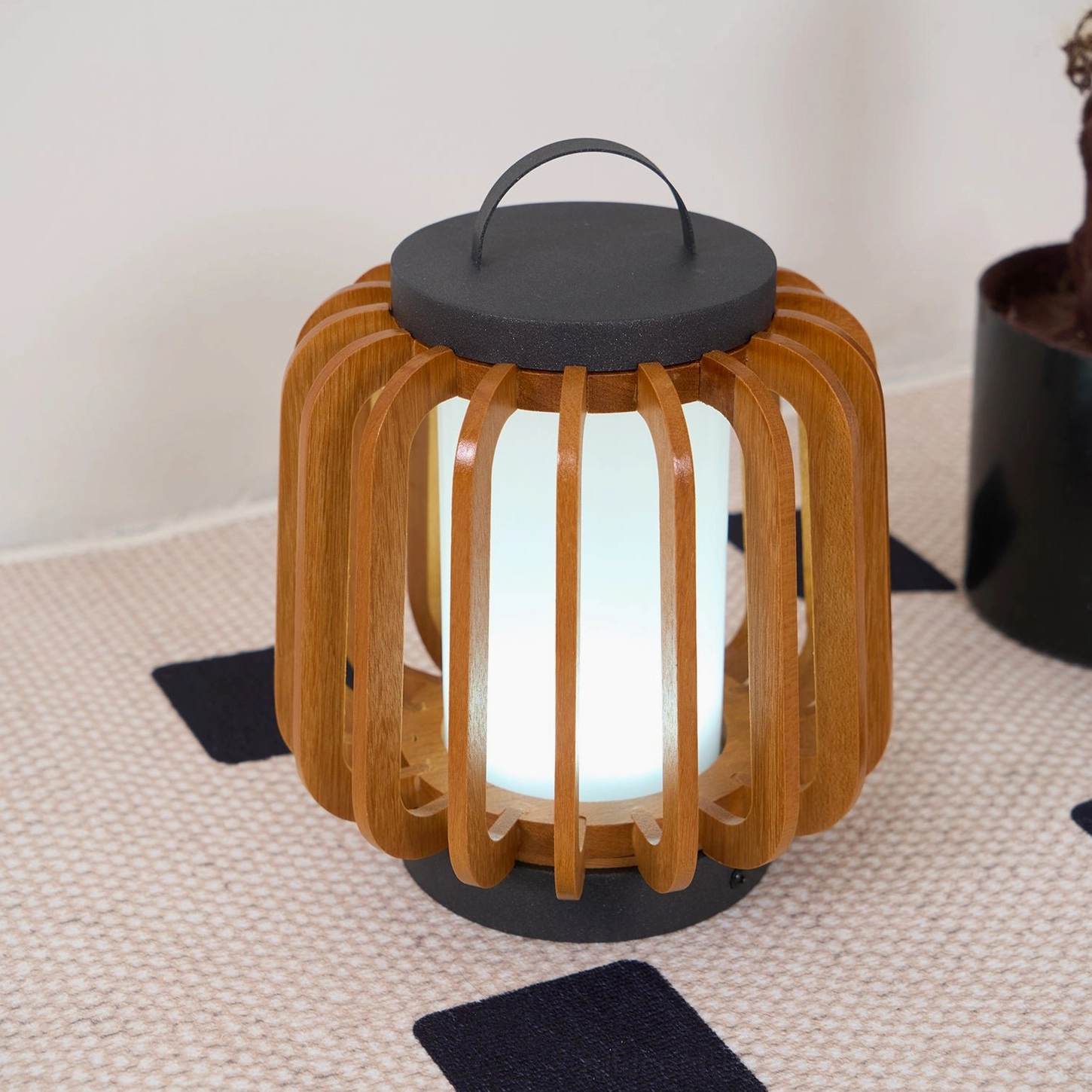 Legno outdoor table lamp Model B medium size versatile patio lighting solution