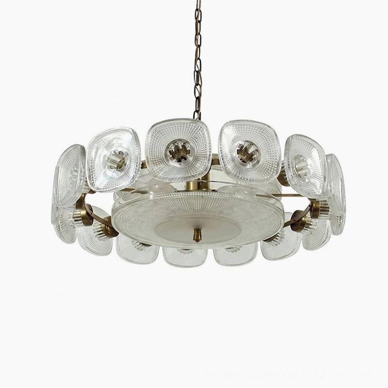Lennox crystal clear glass ring chandelier 31.5 inch large diameter minimalist modern lighting