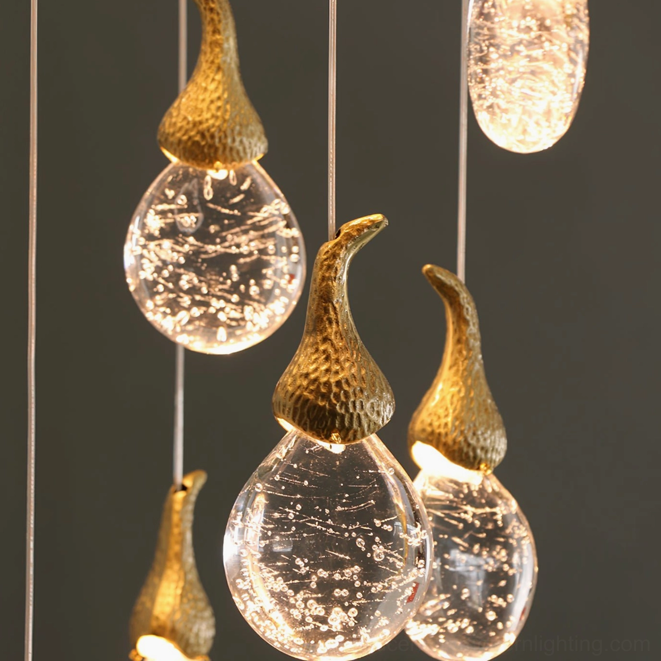 Leo Bubble Chandelier 22-head configuration - large modern glass cluster for luxury living rooms