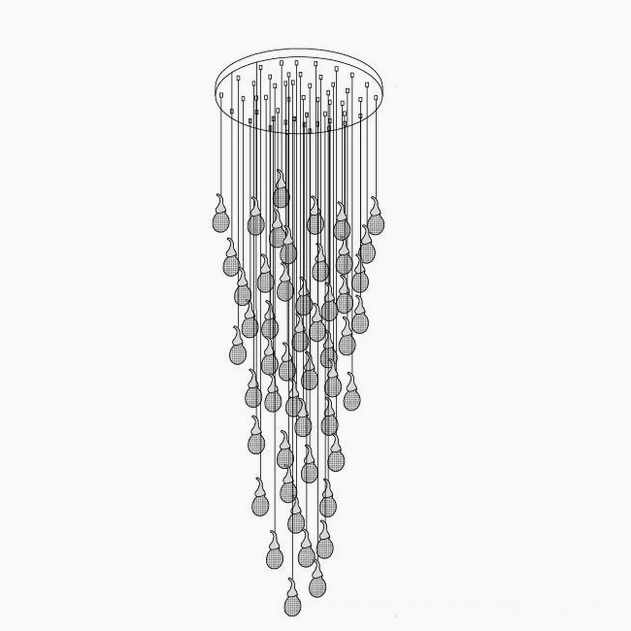 Leo Bubble Chandelier 48-head maximum configuration - grand luxury pendant fixture with extensive glass cluster