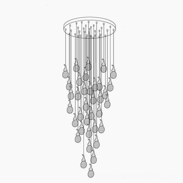 Leo Bubble Chandelier 36-head large pendant - architectural glass lighting for commercial spaces