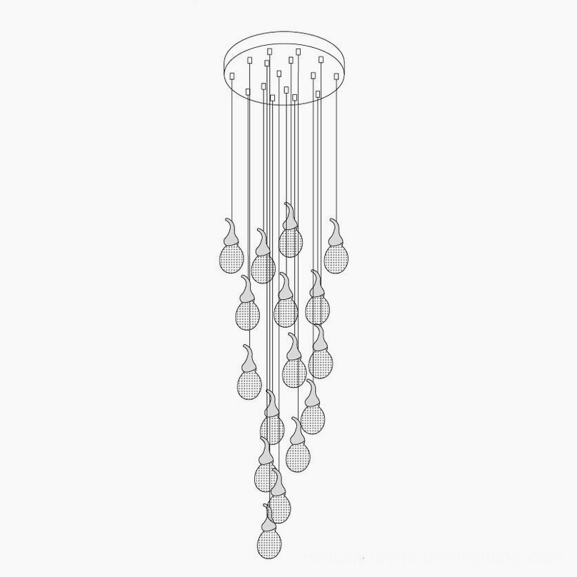 Leo Bubble Chandelier mid-size cluster in modern home with wood accents and warm lighting ambiance