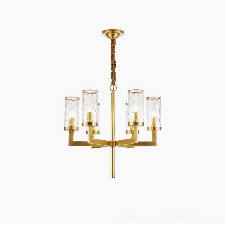 Liaison 8-head brass chandelier versatile sizing for dining and living spaces