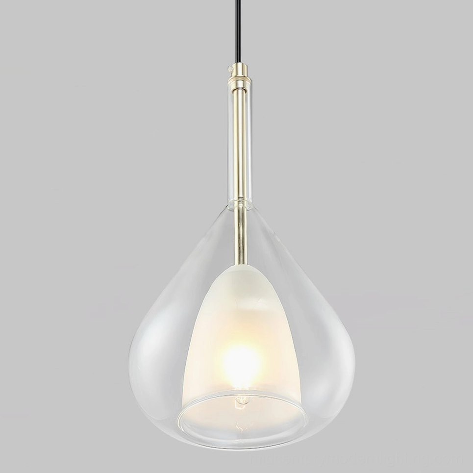 Lila pendant in cognac glass variant with warm gold finish creating vintage elegance