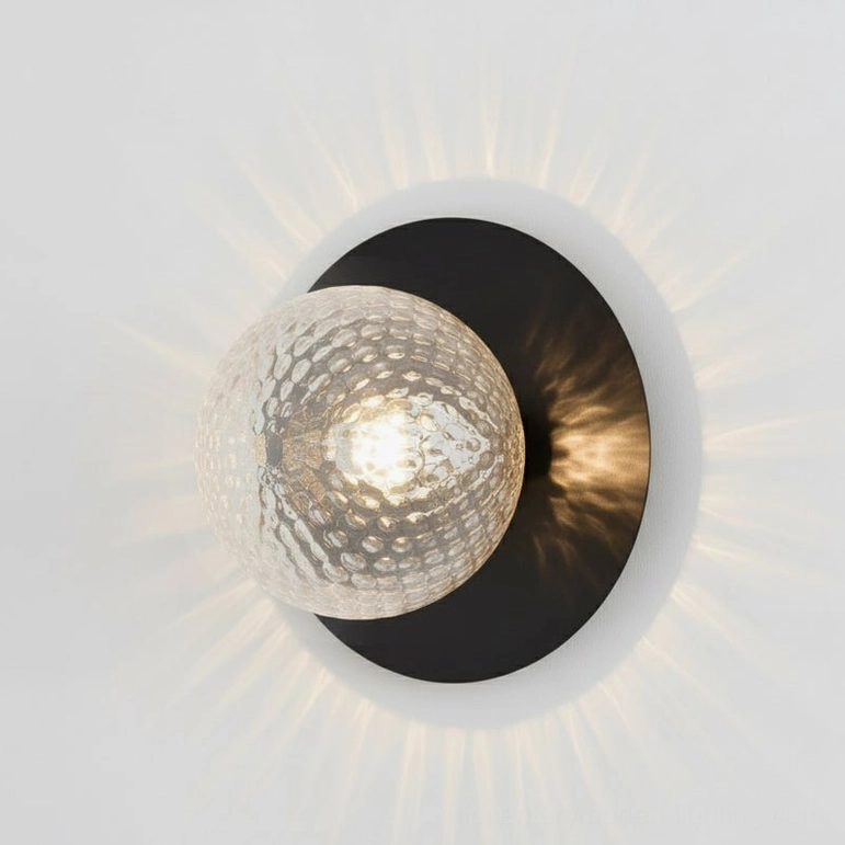 Lila sconce black matte and clear glass finish variant product display image