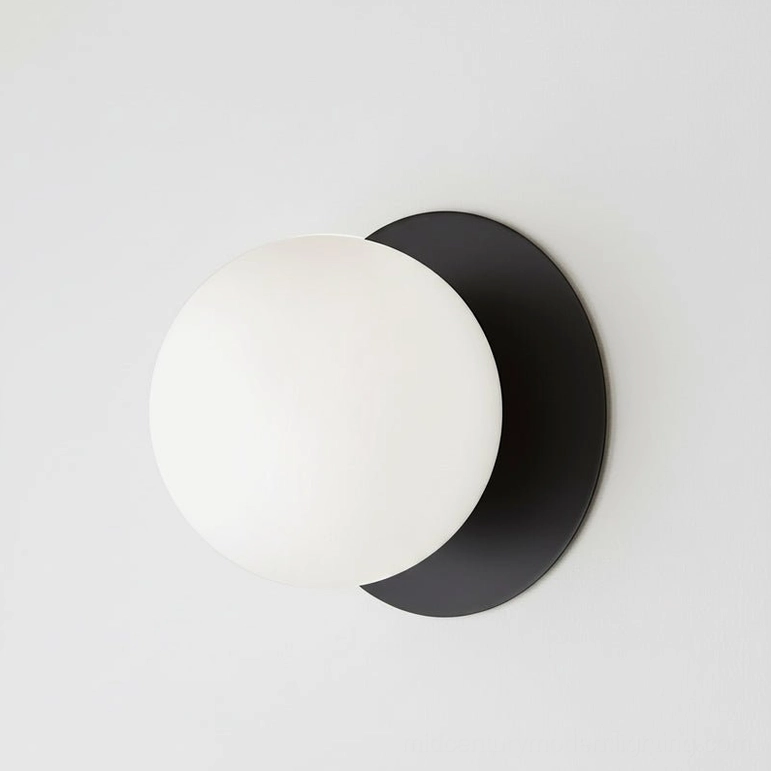 Lila mid-century modern sconce black and white frosted glass color variant showcase
