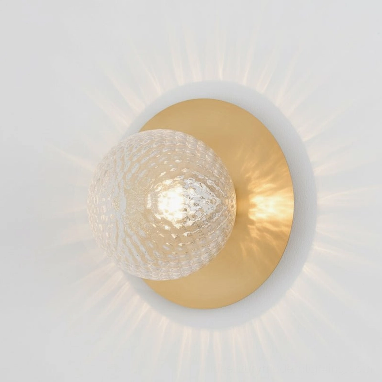 Lila wall sconce brass and clear glass color option studio product photography