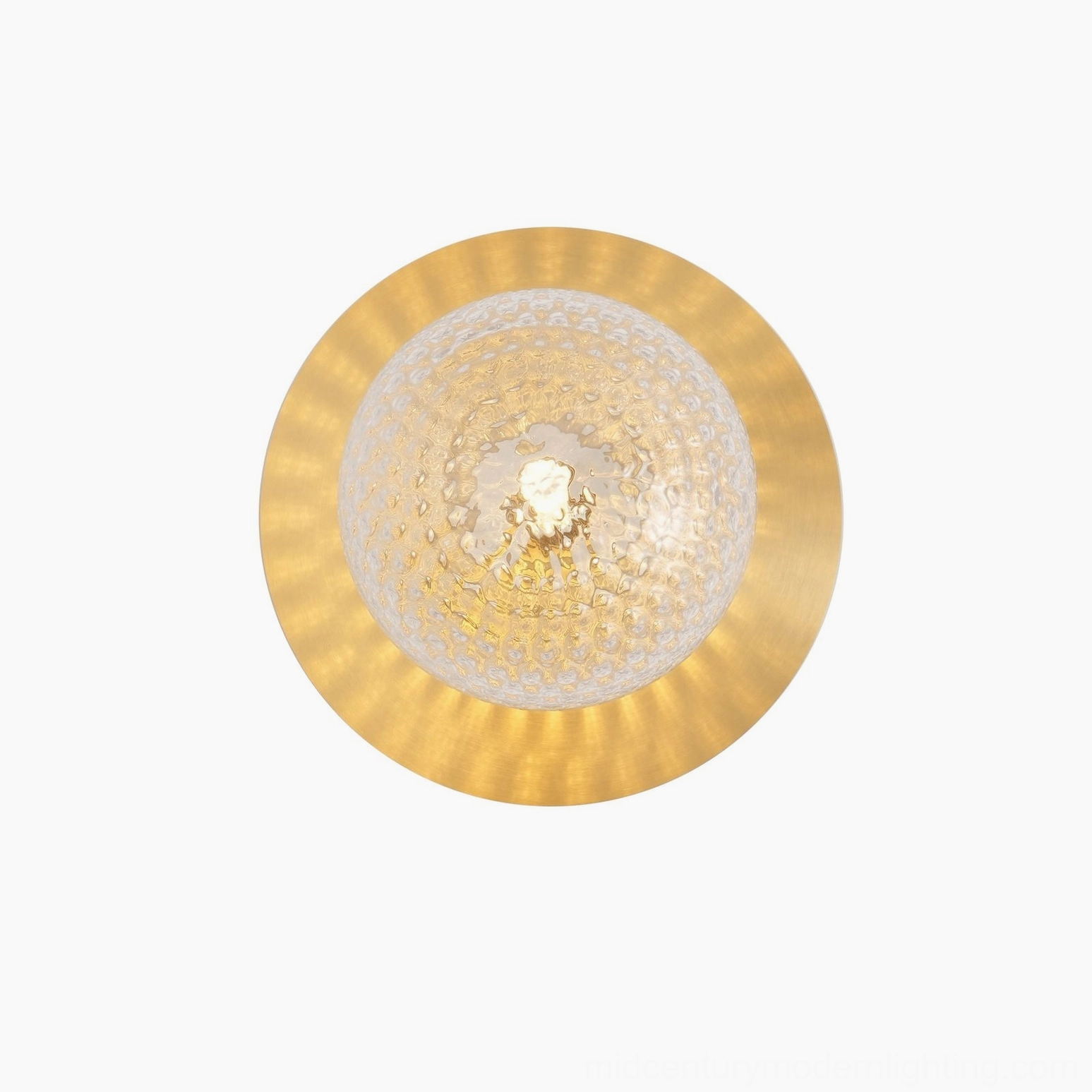 Lila glass sconce illuminated demonstration showing soft diffused light from mouth-blown sphere