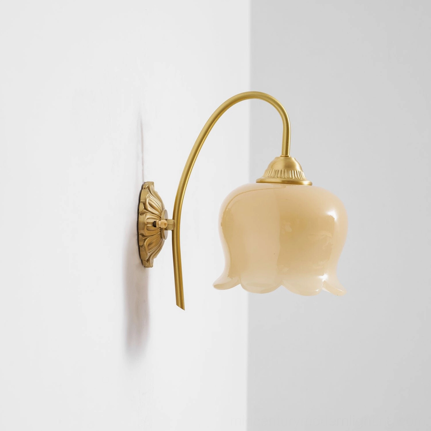 Valley of the lily wall lamp styled with botanical home accessories and naturalistic decor elements