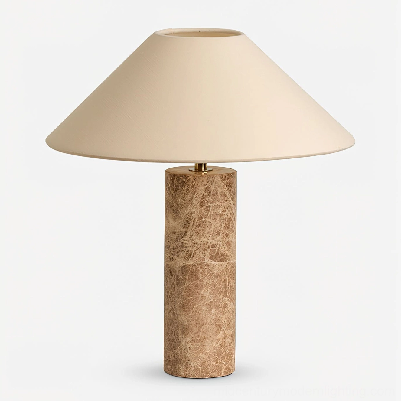 Limoges marble table lamp modern minimalist design full product view neutral beige lighting