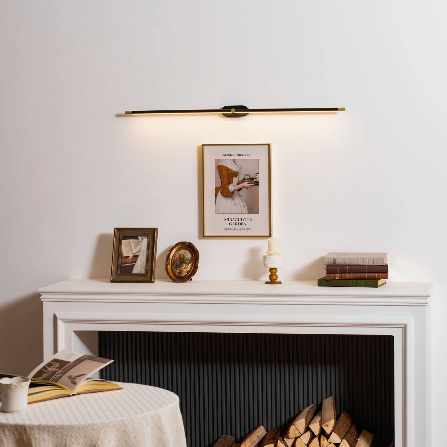 Rechargeable linear wall lamp demonstrating portable power bank charging option flexibility