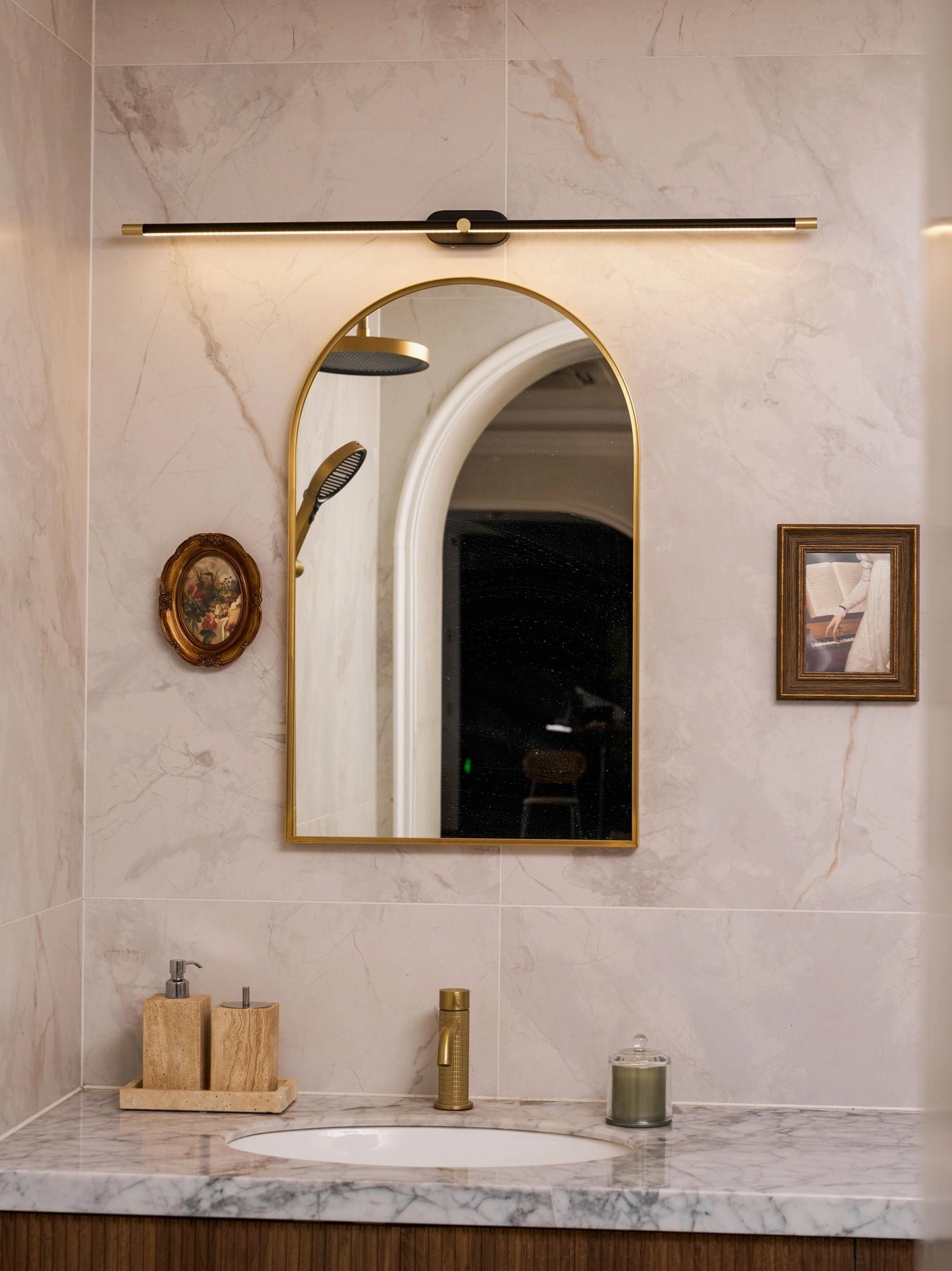 Linear wall lamp showing flexible installation options for renters and temporary spaces
