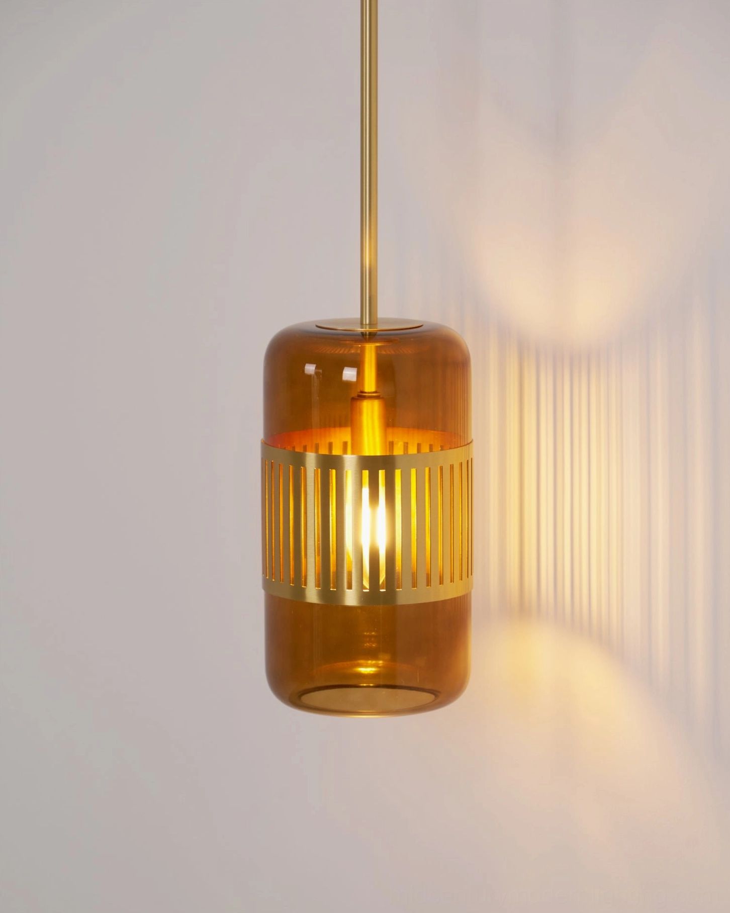 Lizak wall lamp architectural perspective showing shadow casting capability and modern slat framework design