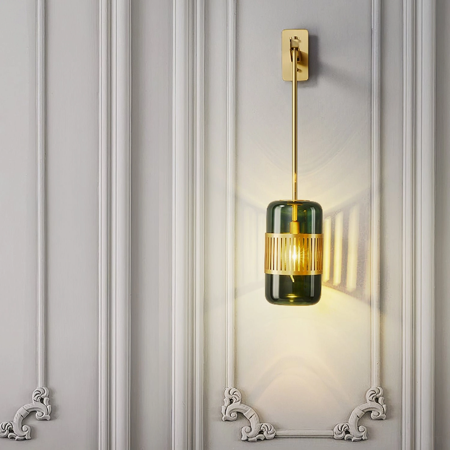 Lizak wall lamp in warm neutral color palette interior, complementing earth tones and natural home decor elements