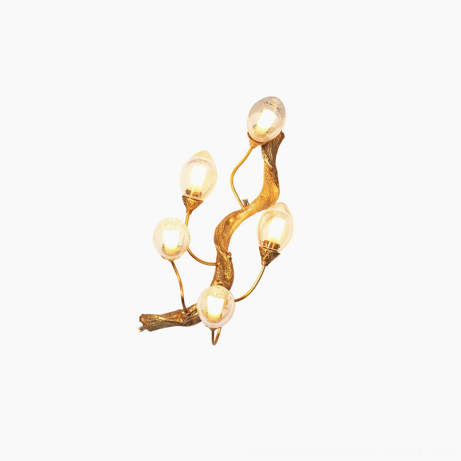 Lotus brass wall lamp artistic composition showcasing mid-century modern lighting aesthetic