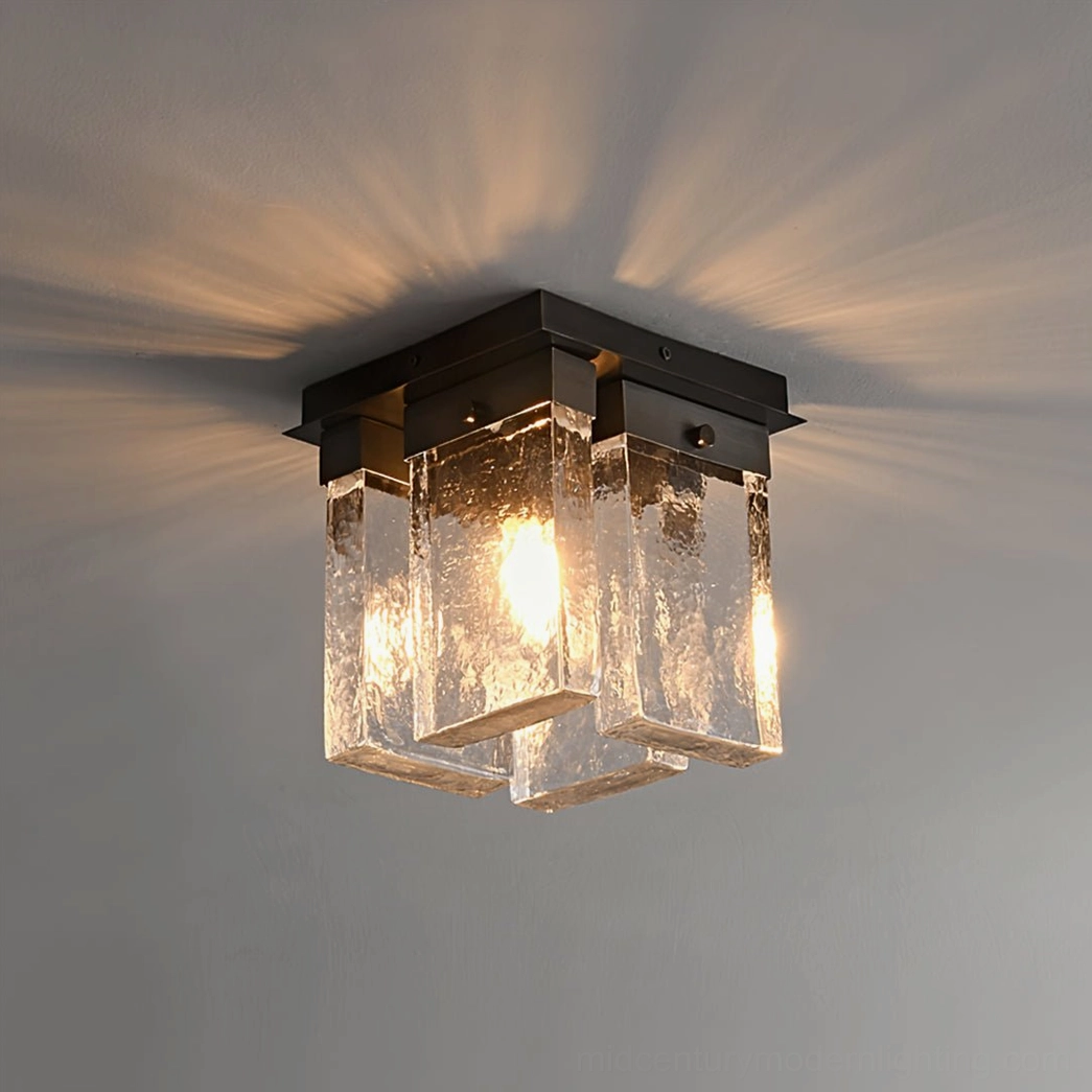 Lourmarin textured glass ceiling light detail showing craftsmanship and material quality