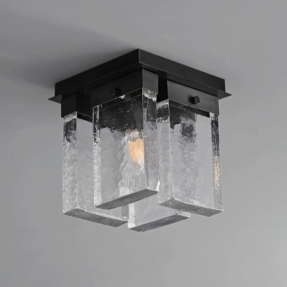 Contemporary ceiling flush mount light installation guide showing Lourmarin fixture mounting position