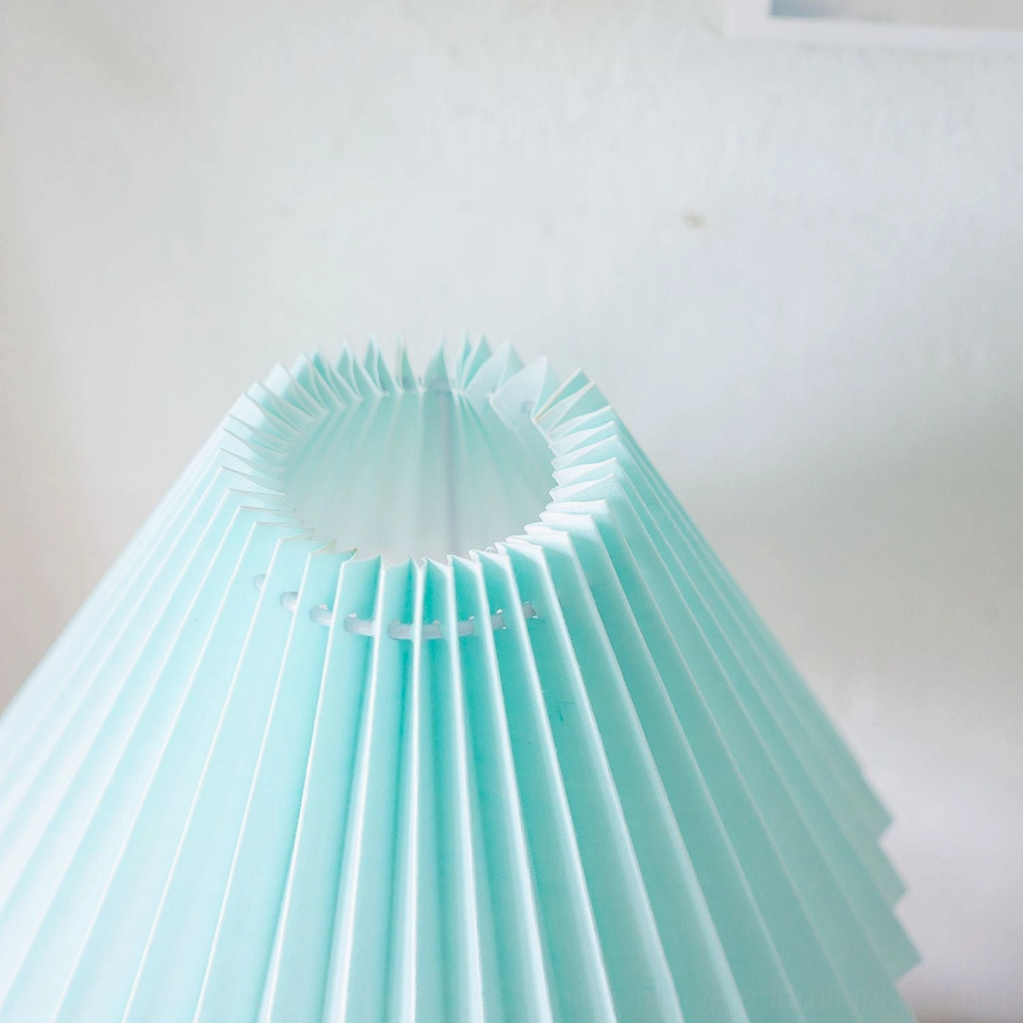 Luna pleated table lamp size and dimension reference, 24cm diameter x 35cm height tabletop lighting