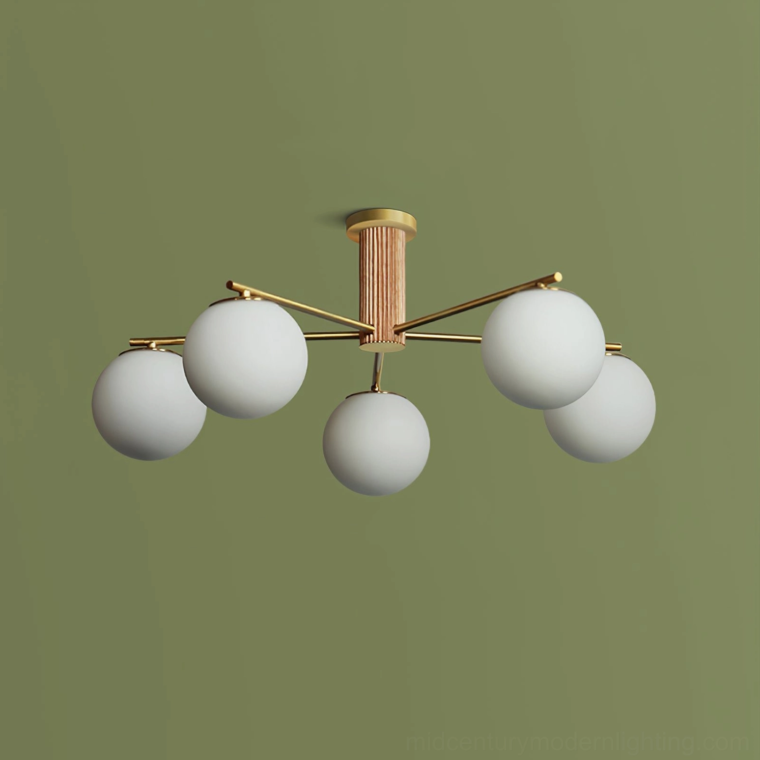 Mid-century modern sputnik ceiling lamp compact 11.8 inch height variant studio photo
